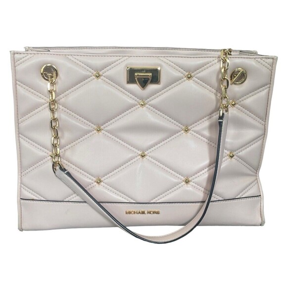 MICHAEL KORS Serena Large Shoulder Tote Blush Pink Gold‎ Hardware With Wallet - Picture 2 of 16